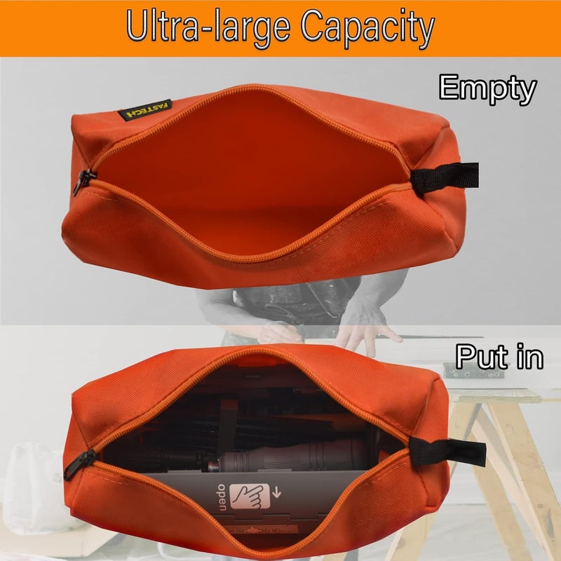 FSATECH 5-Pack Zipper Utility Tool Bag，Small Zipper Bags/Multi-Purpose Tool Pouch Tote Bags Storage Organizer for Screwdrivers,Pliers,Nut Drivers Gifts to Men/Women. (5 Color) - Image 3